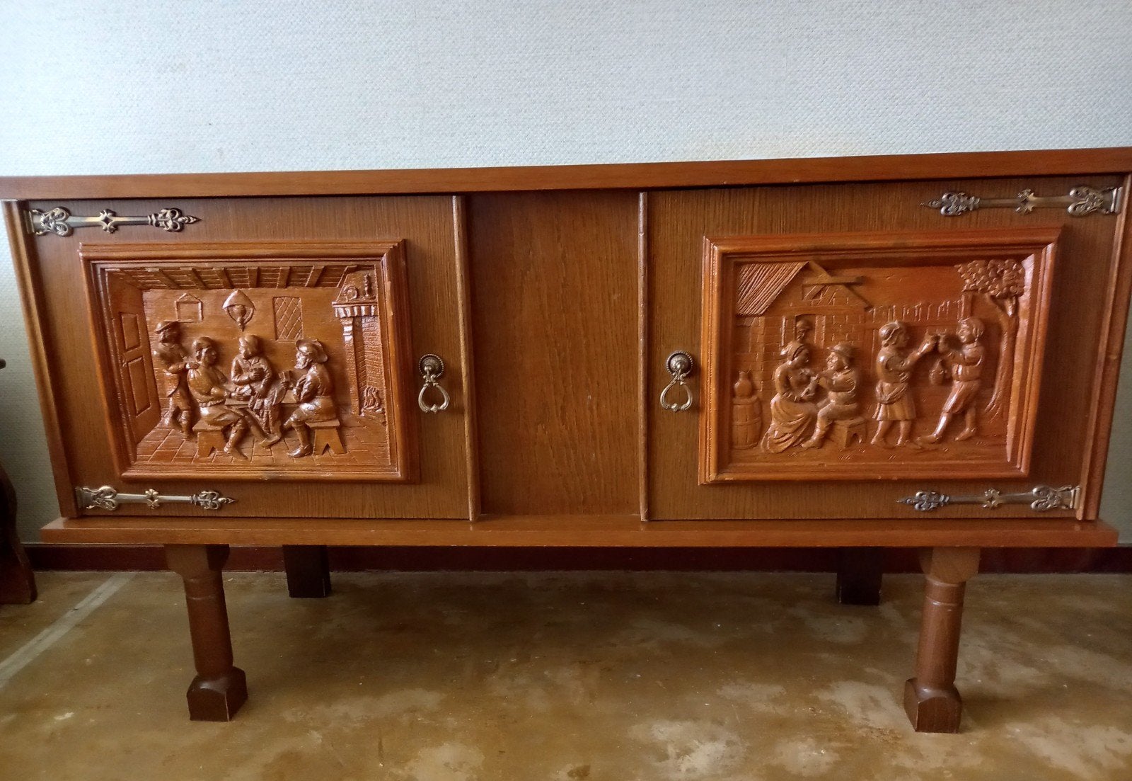 19th century dutch buffet kast, Ophalen, Gebruikt, 25 tot 50 cm, Eikenhout