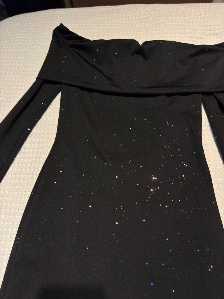 Shein Gala Jurk Maat S - Zwart met Glitter, Ophalen, Zwart, Nieuw, Maat 36 (S)