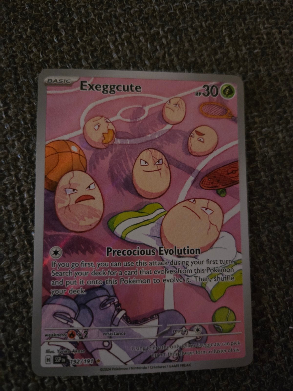 Exeggcute (Precocious Evolution) Pokémon kaart, Ophalen, Zo goed als nieuw, Losse kaart