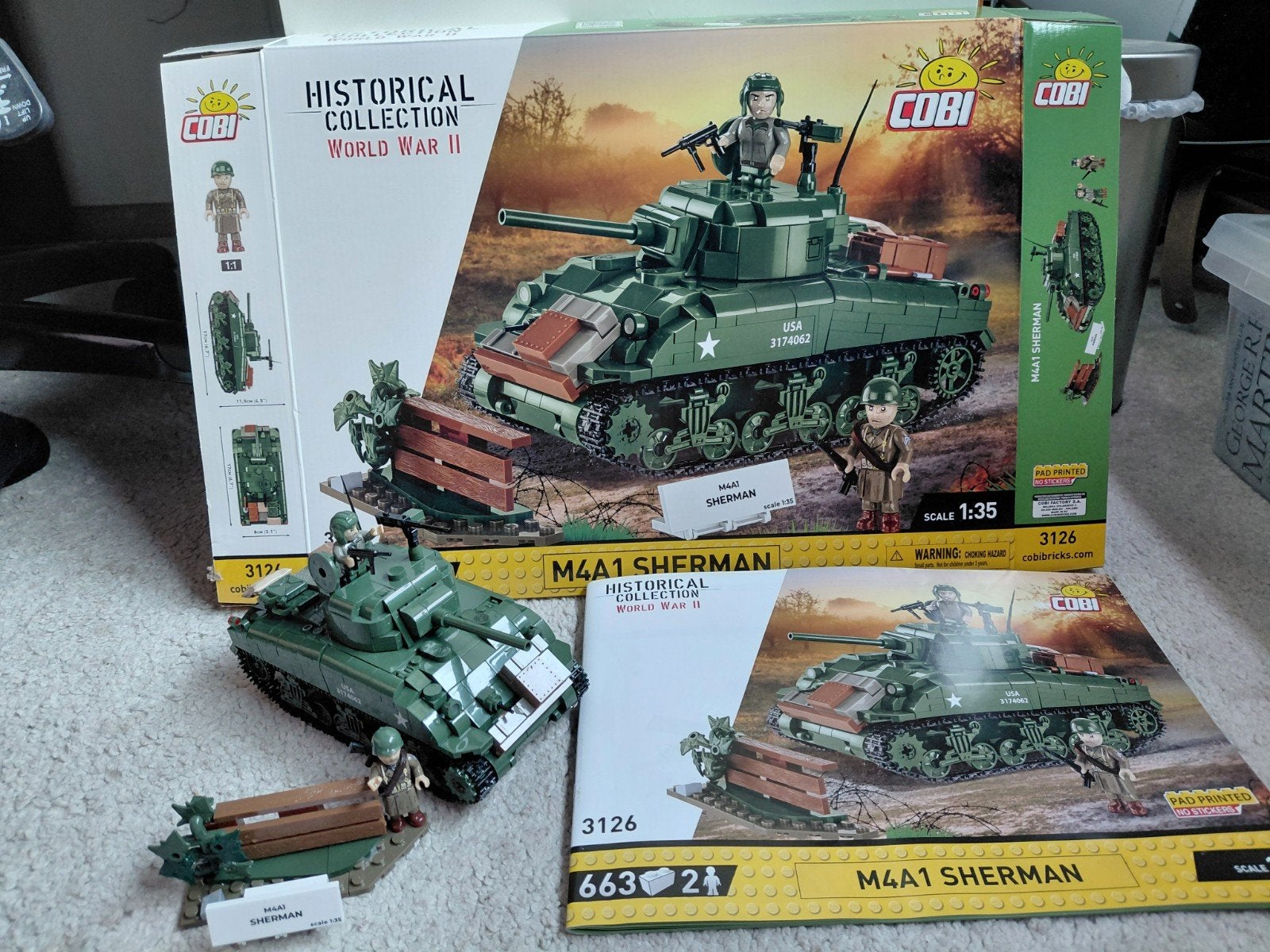 COBI M4A1 Sherman Tank Bouwset - Wereldoorlog II, Ophalen, Zo goed als nieuw, Overige merken