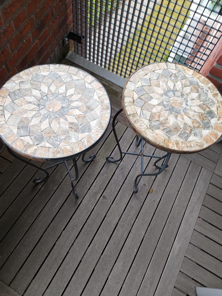 Set van 2 mozaïek bijzettafels, Ophalen