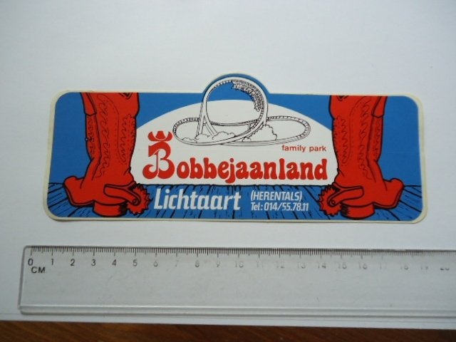 sticker oud Bobbejaanland pretpark belgie kermis achtbaan, Verzenden, Zo goed als nieuw, Bedrijf of Vereniging