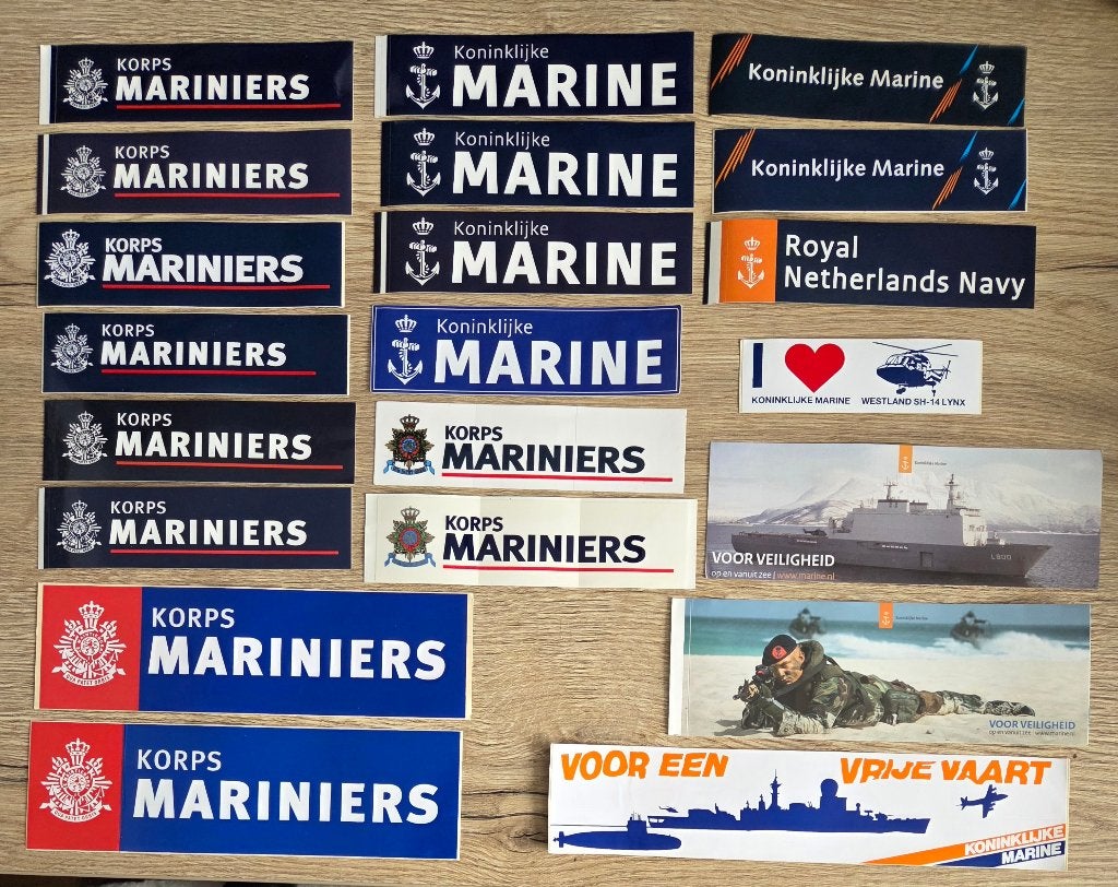 M33- Koninklijke Marine en Korps Mariniers stickers, Ophalen of Verzenden, Nieuw, Meerdere stickers