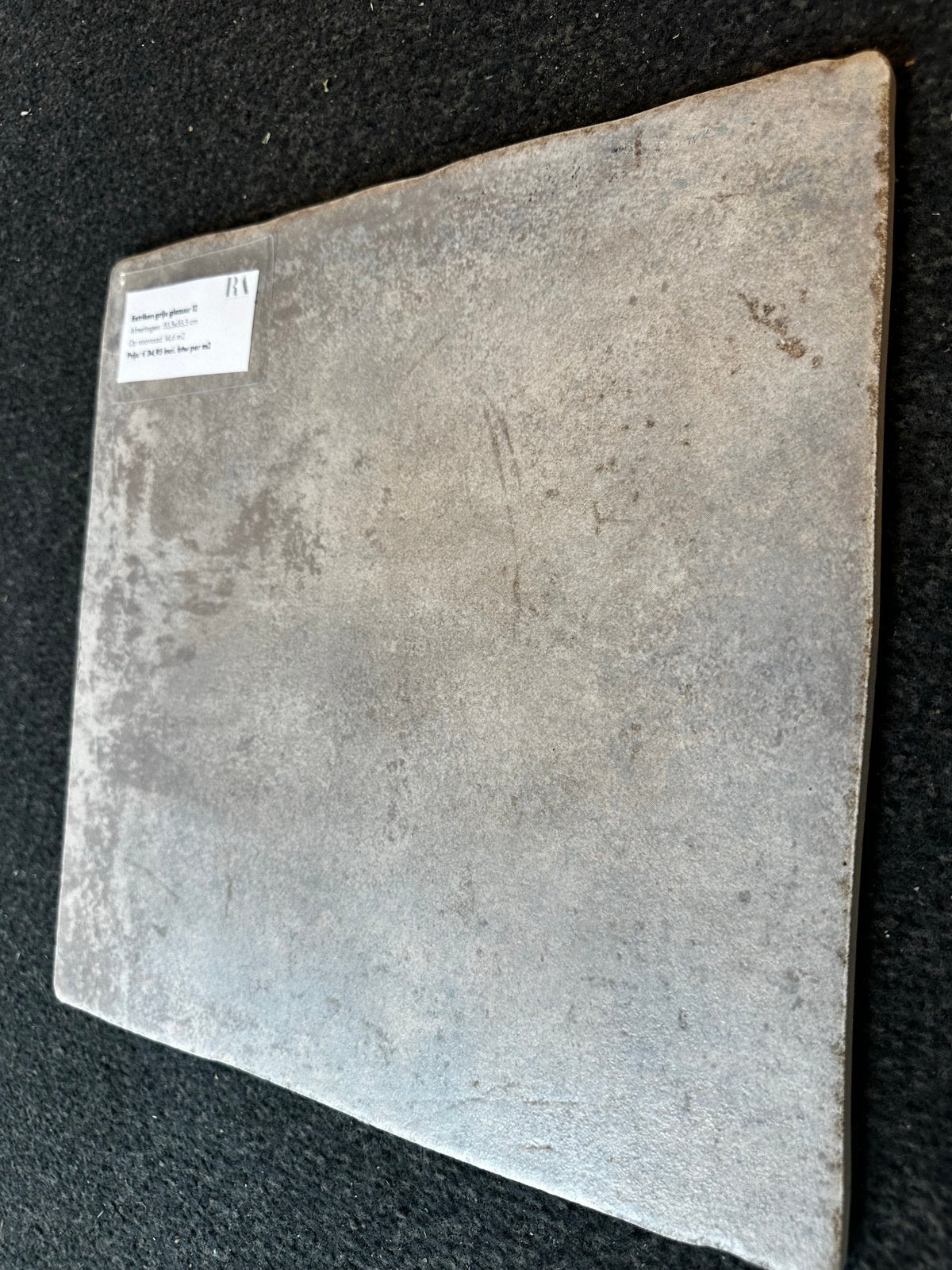 Estriken grijs glazuur 33,3x33,3 cm - 14,6 m2 restpartij, Ophalen, Keramiek, Nieuw, 20 tot 40 cm