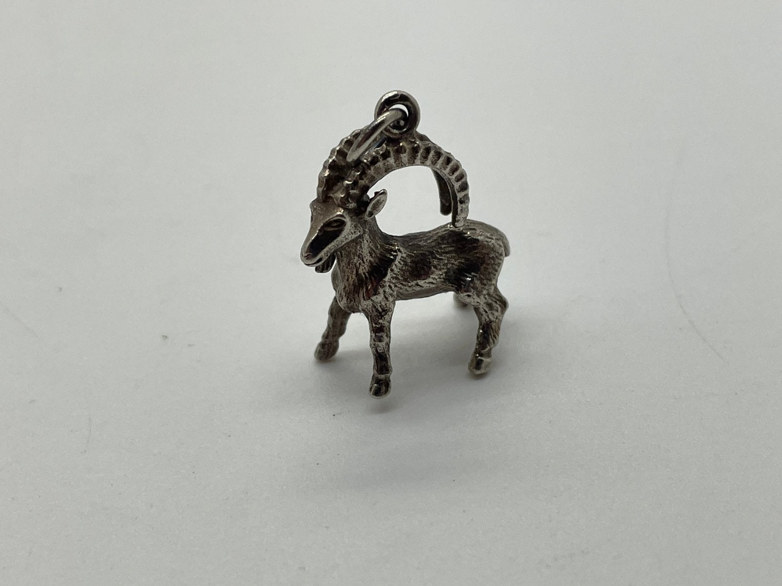 G416 Prachtige zilveren hanger steenbok, Ophalen of Verzenden, Zilver, Hanger