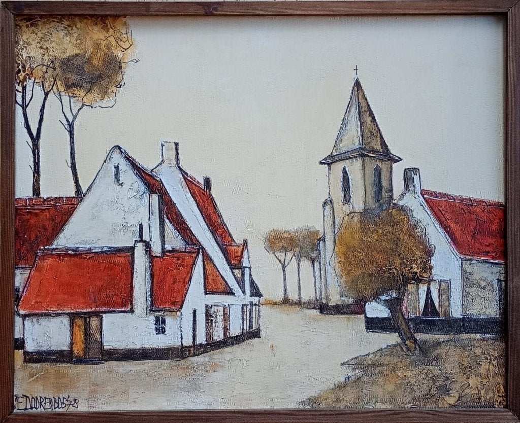 Schilderij Eddy Doorenbos, Doek, Expressionistisch, Ophalen of Verzenden, Landschap