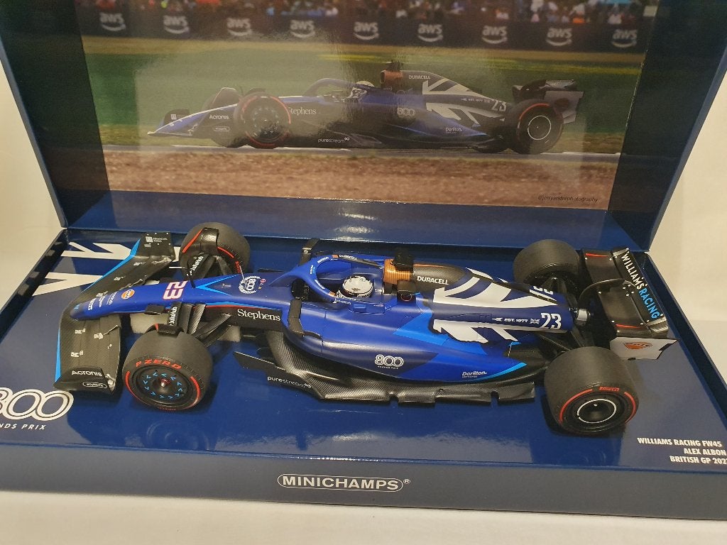 Alex Albon Williams Racing FW45 British 800th GP 2023 1:18, Ophalen of Verzenden, Nieuw, Auto, MiniChamps