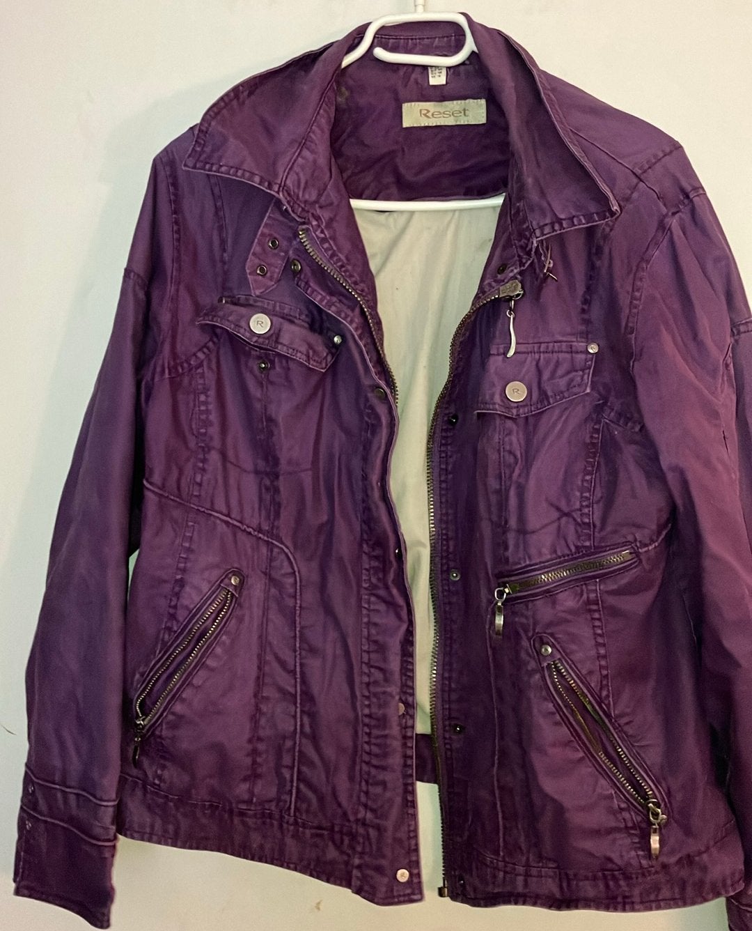 Paarse reset zomerjas/jacket, Ophalen of Verzenden, Gedragen, Maat 42/44 (L), Paars