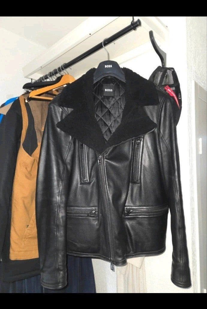 BOSS Marzano Leren Jas Zwart Maat 58, BOSS, Zwart, Maat 56/58 (XL), Ophalen of Verzenden