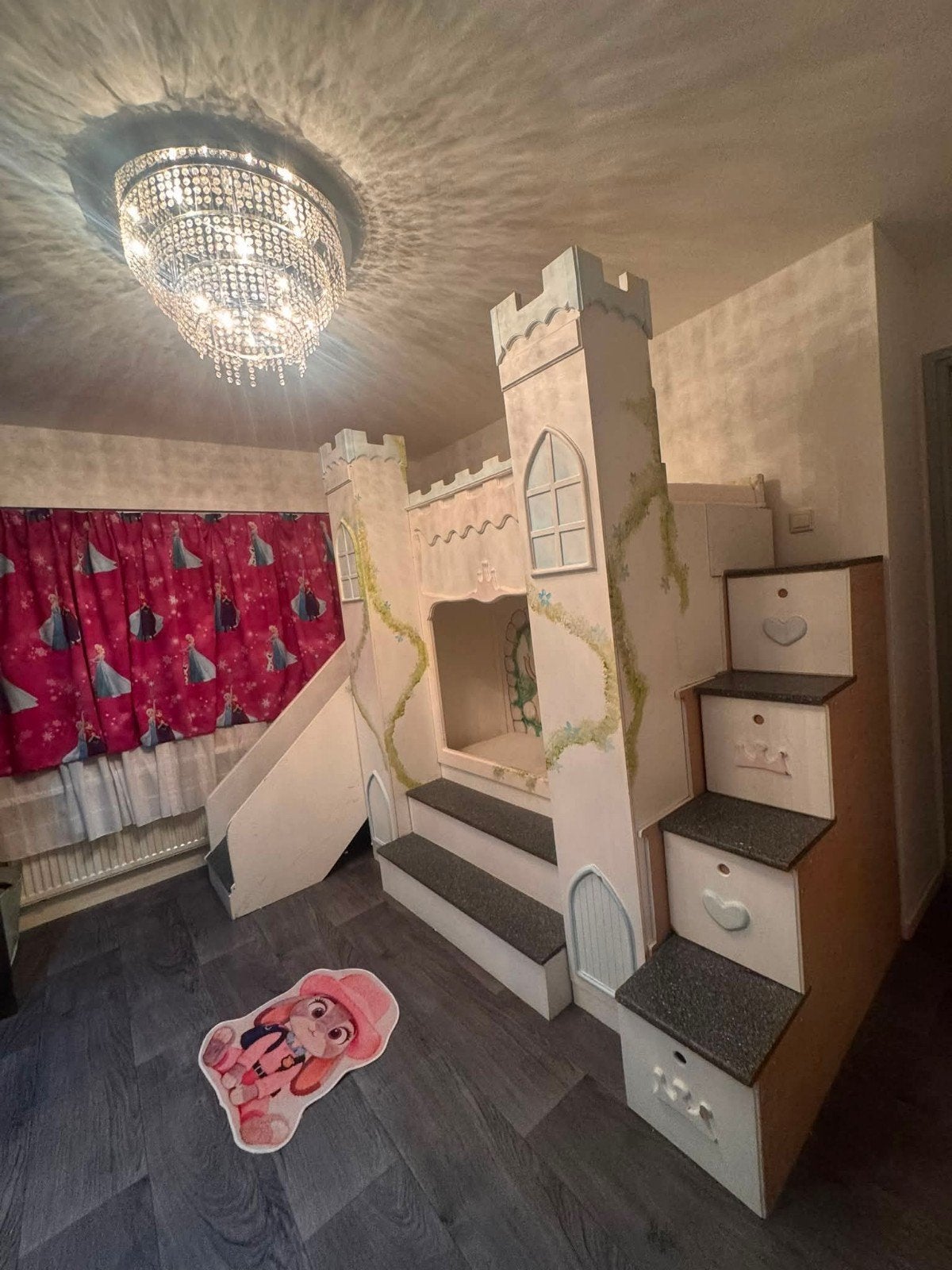 prinsessen bed met glijbaan, Ophalen, Gebruikt, 90 cm, Tweepersoons