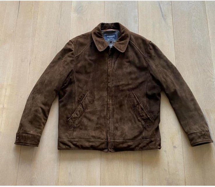 Mcgregor jas suede leer L nieuwstaat, Ophalen of Verzenden, Zo goed als nieuw, Maat 52/54 (L), Bruin