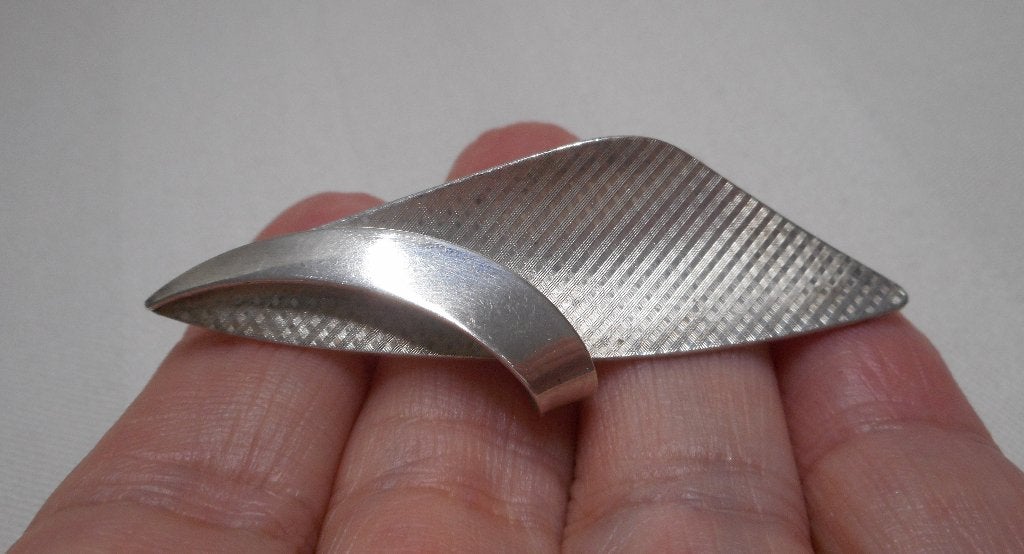 Zilveren K&L modernist broche nr.1701, 4 tot 7 cm, Verzenden, Zo goed als nieuw, Zilver