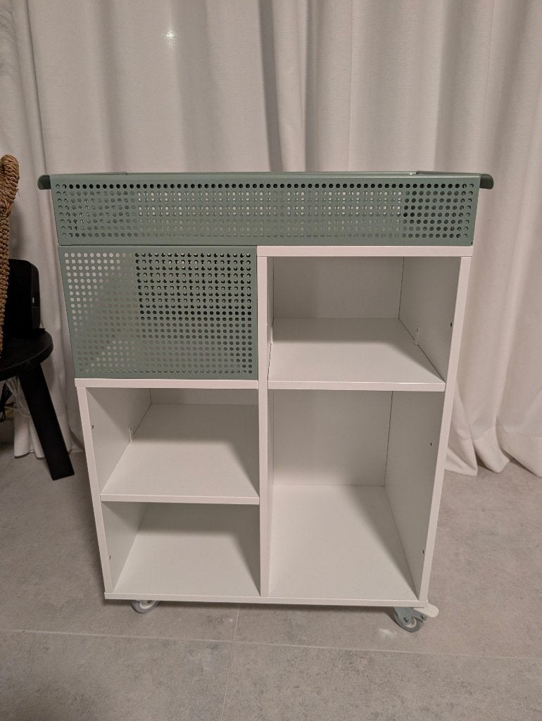 IKEA ÖVNING Roltafel / Trolley Wit Lichtgroen, Ophalen, Overige typen, Zo goed als nieuw, Hout