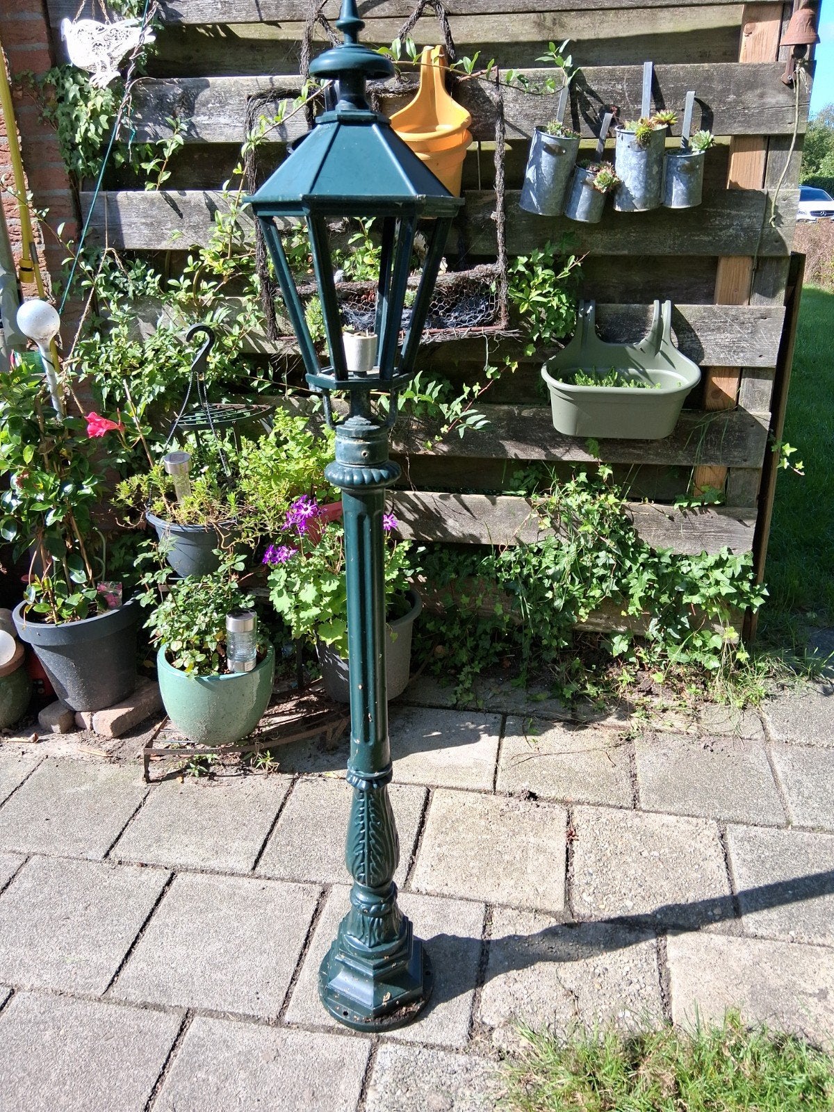 Klassieke Oudhollandse tuinlantaarn / buitenlamp paal (gieta, Ophalen, Minder dan 50 watt, Staande lamp, Aluminium