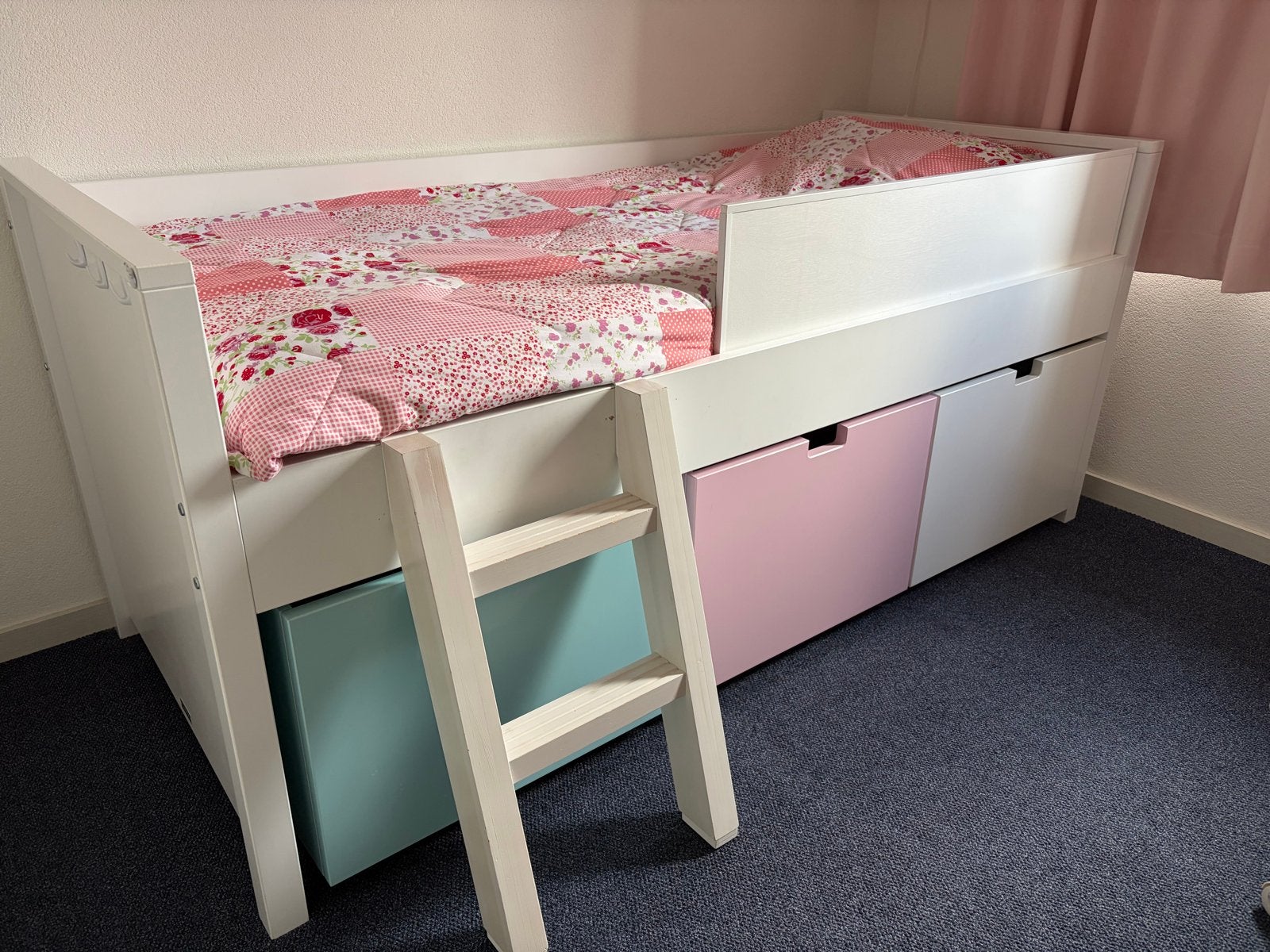 Bopita bed met 3 lades op wieltjes, Huis en Inrichting, Ophalen, Gebruikt, Eenpersoons, Wit