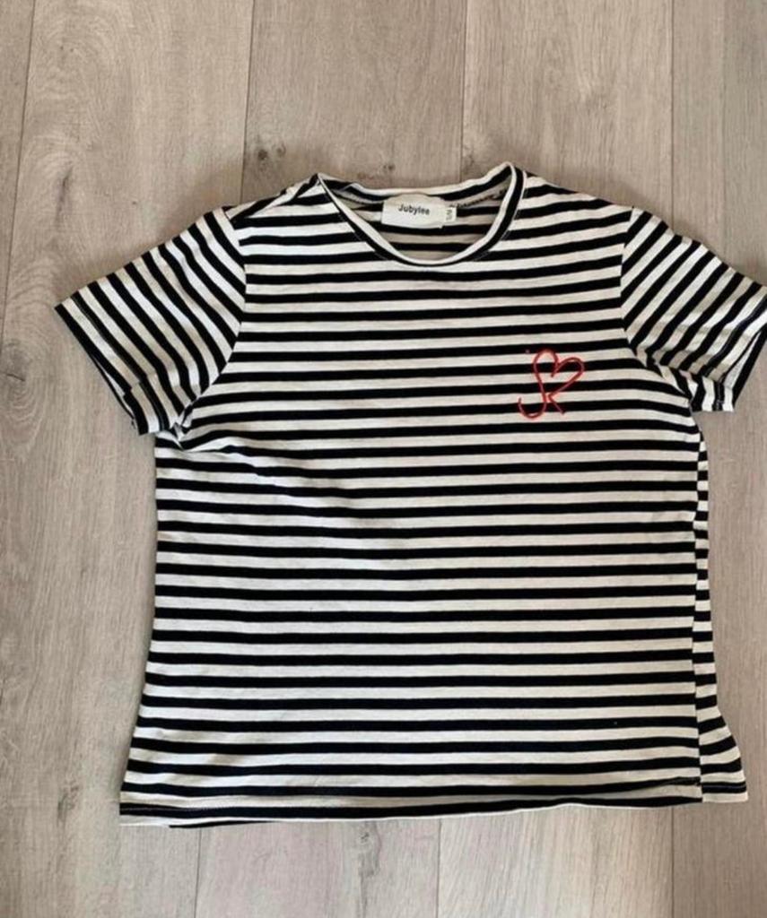 Jubylee gestreept shirt S/M - Zo goed als nieuw, Kleding | Dames, Blauw, Ophalen of Verzenden, Zo goed als nieuw, Korte mouw