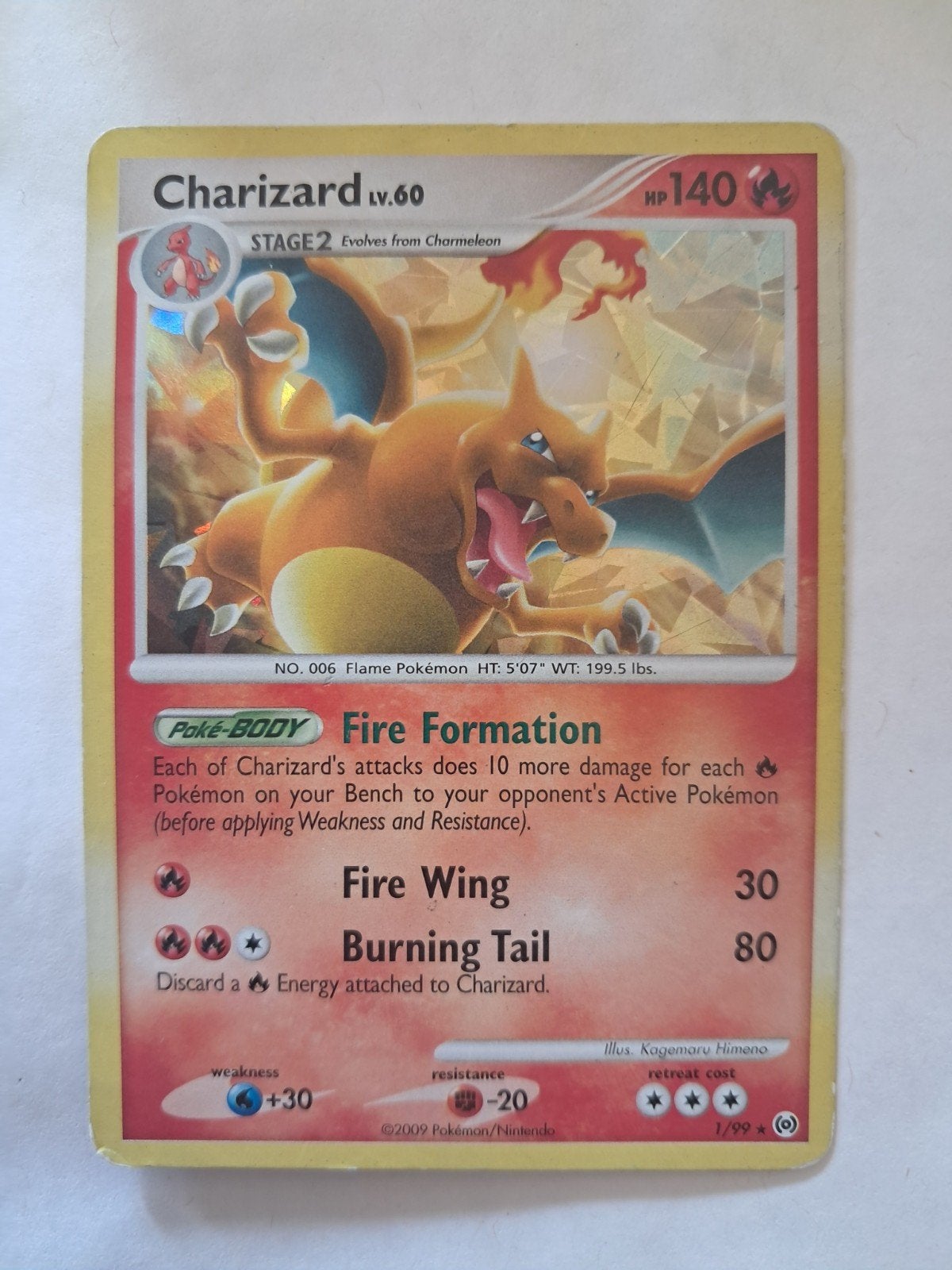 Charizard 1/99 Unseen Forces Shattered Holo, Ophalen of Verzenden, Zo goed als nieuw, Losse kaart, Foil