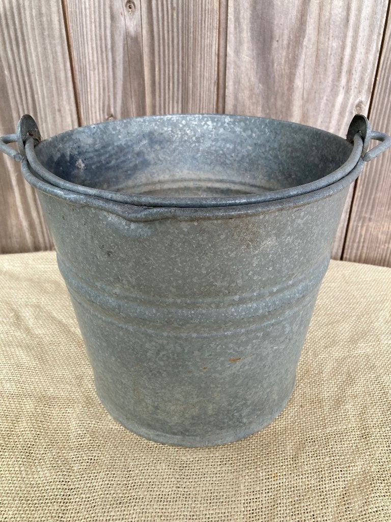 Prachtige Oude Zinken Emmer / Plantenbak nr. 2 van 4, Gebruikt, Minder dan 30 cm, Minder dan 60 cm, Rond