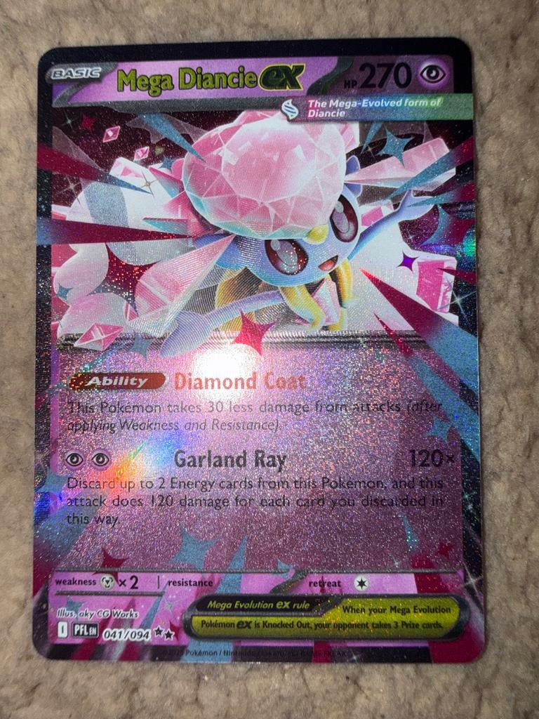 Mega Diancie EX Pokémon kaart 041/094, Ophalen of Verzenden, Gebruikt, Losse kaart, Foil