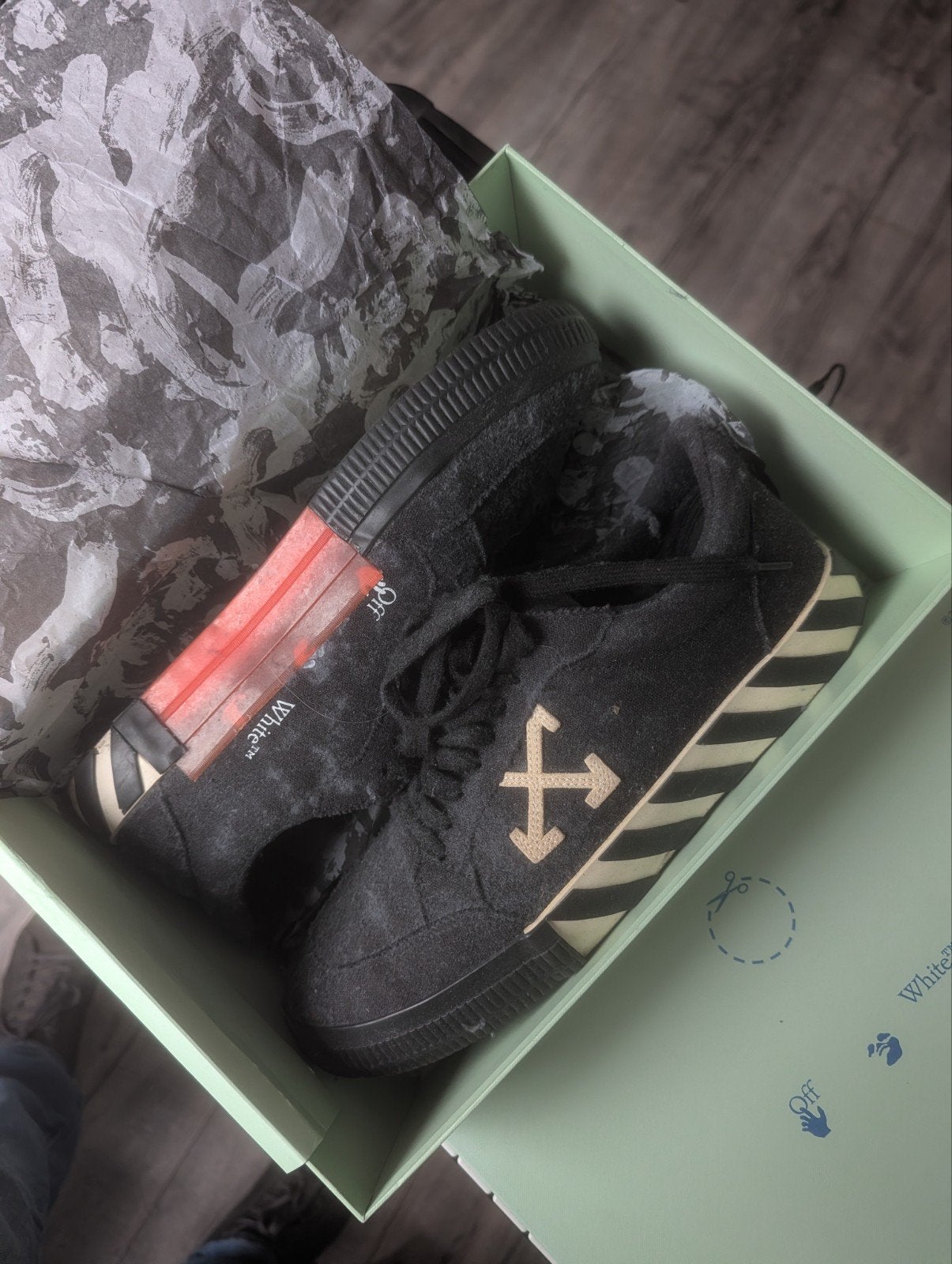 Off-White Low Vulcanized Canvas maat 45, Off-White, Zwart, Ophalen of Verzenden, Sneakers of Gympen