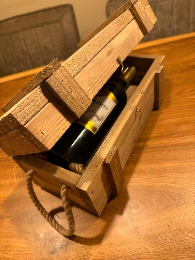 Partij houten wijn/bier/olie kistjes/decor Nieuw., Ophalen, Nieuw, Minder dan 5 flessen, Minder dan 50 cm