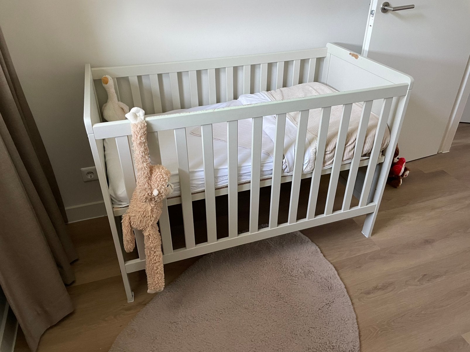 Ledikant oatmeal 60x120cm, Ophalen, Zo goed als nieuw, Minder dan 140 cm, Minder dan 70 cm
