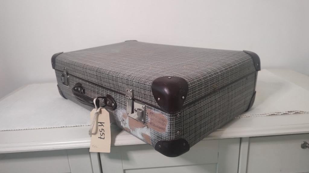 K557 VINTAGE jaren 50 koffer van geperst karton, Sieraden, Tassen en Uiterlijk, Koffers, Overige materialen, Gebruikt, 50 tot 60 cm