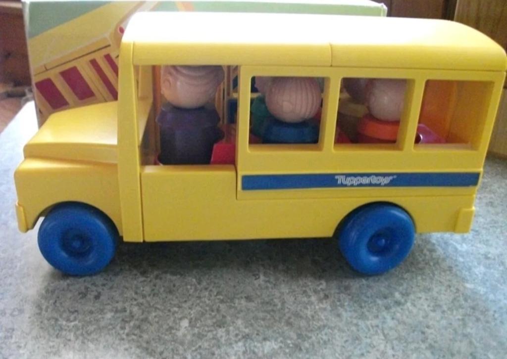 Tuppertoys schoolbus tupperware speelgoed vintage, Verzenden, Gebruikt, Overige typen