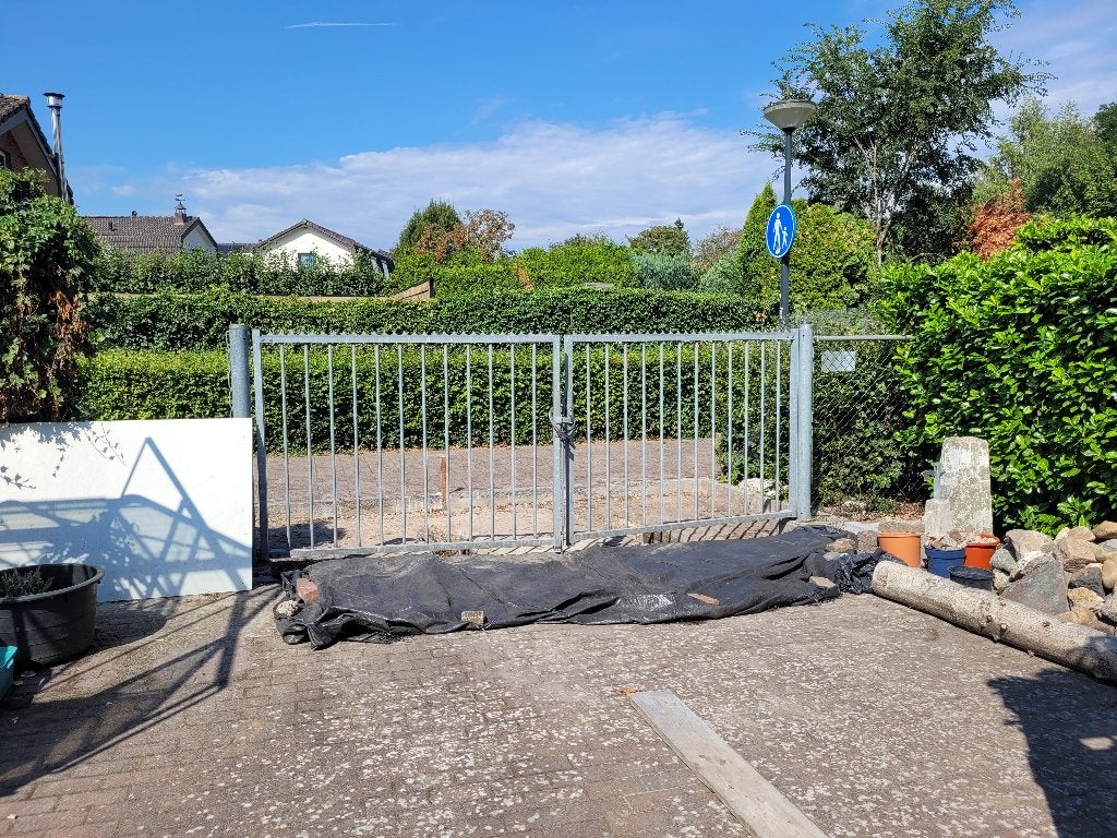 Zwaar metalen tuin terrein poort, Ophalen, Gebruikt, IJzer, Sierhekwerk