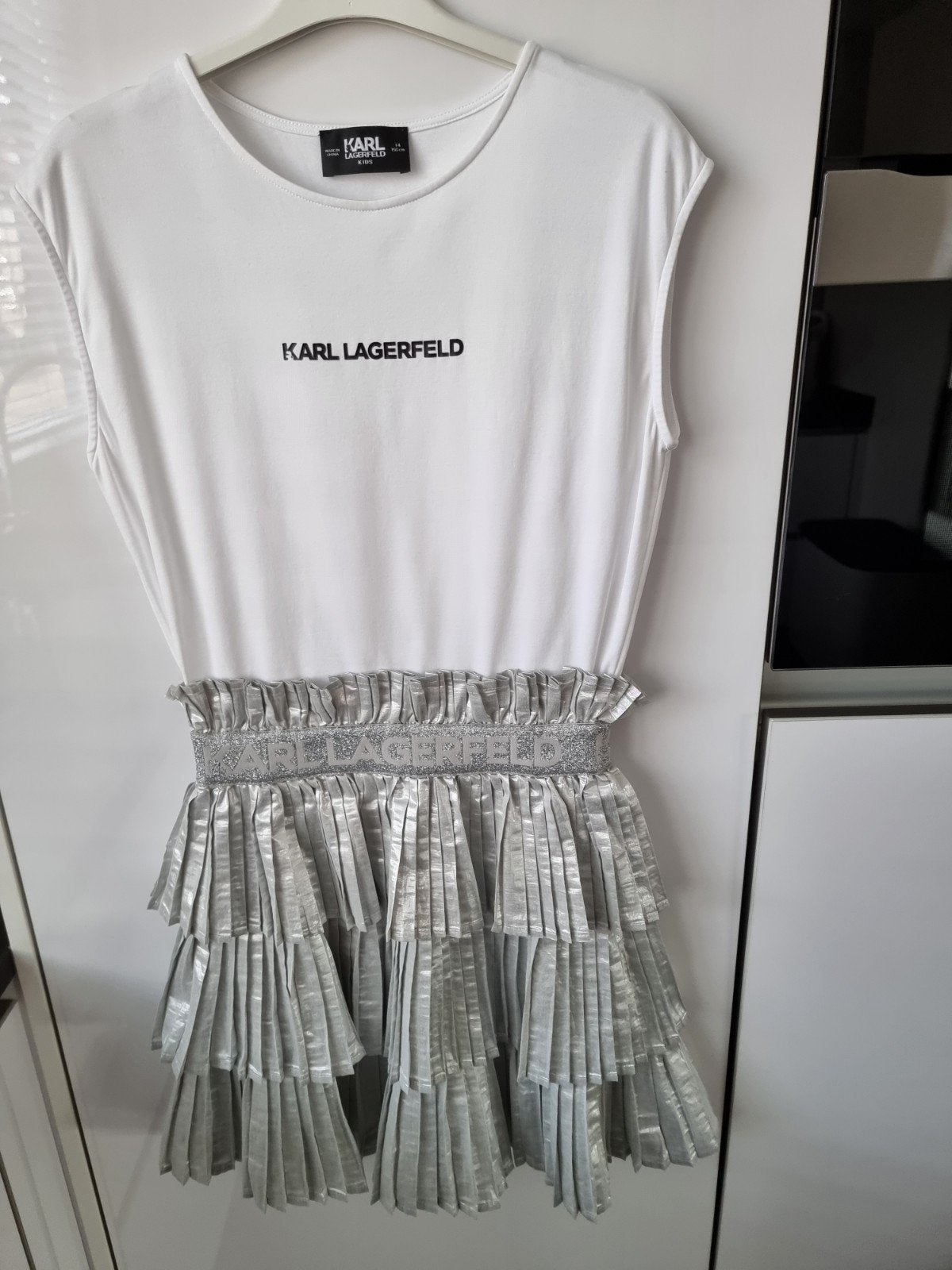 KARL LAGERFELD ZOMERJURK MAAT 158, Meisje, Ophalen of Verzenden, Zo goed als nieuw, Jurk of Rok
