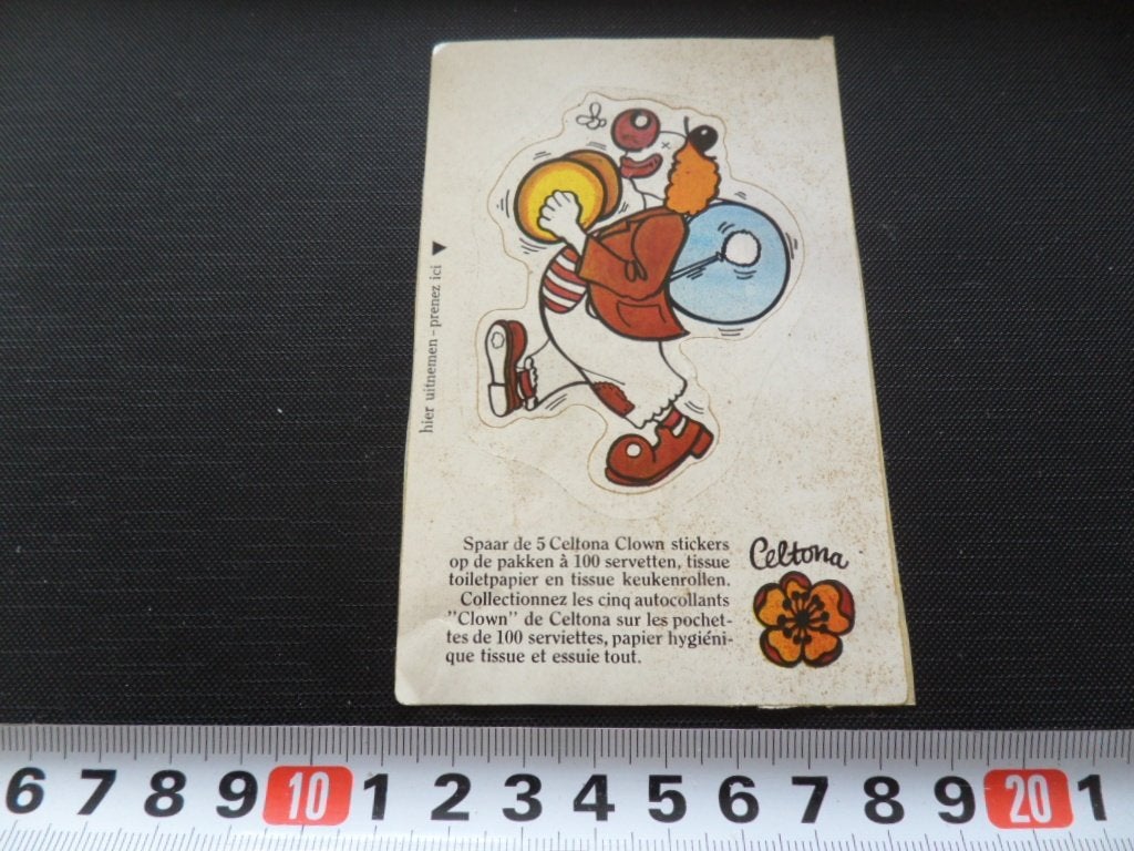 sticker celtona clown strip muziek, Ophalen, Zo goed als nieuw