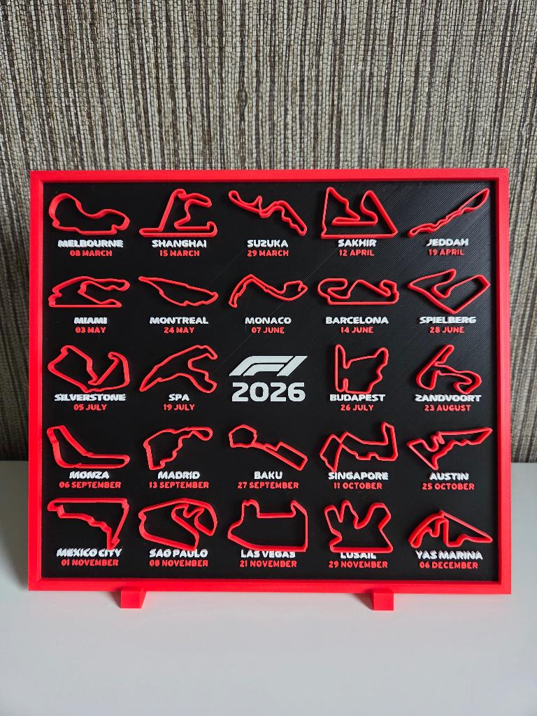 Uniek 3d Formule 1 kalender 2026 met houder., Ophalen of Verzenden, Nieuw, Formule 1