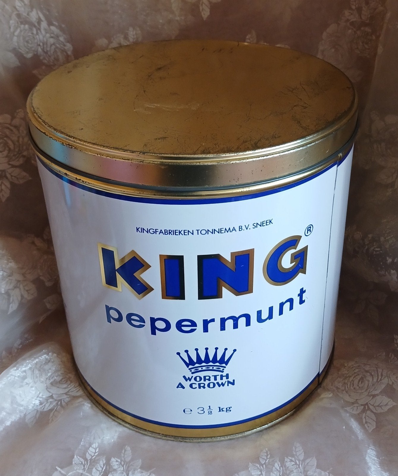 Vintage Blik King Pepermunt, Ophalen of Verzenden, Gebruikt, Overige