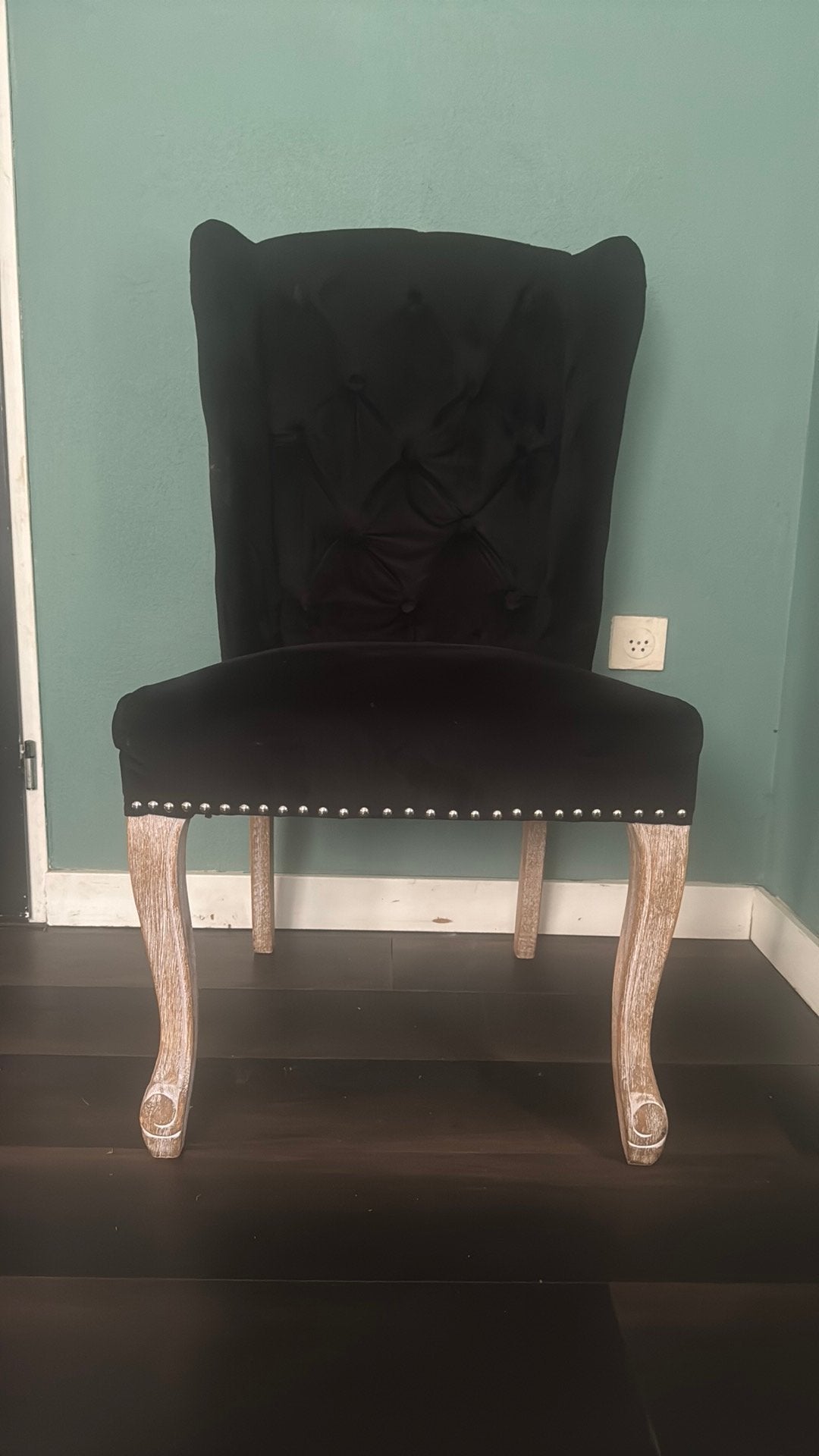 6 luxe eetkamerstoelen zwart velours, complete set, Huis en Inrichting, Stoelen, Ophalen, Zo goed als nieuw, Zwart, Vijf, Zes of meer stoelen
