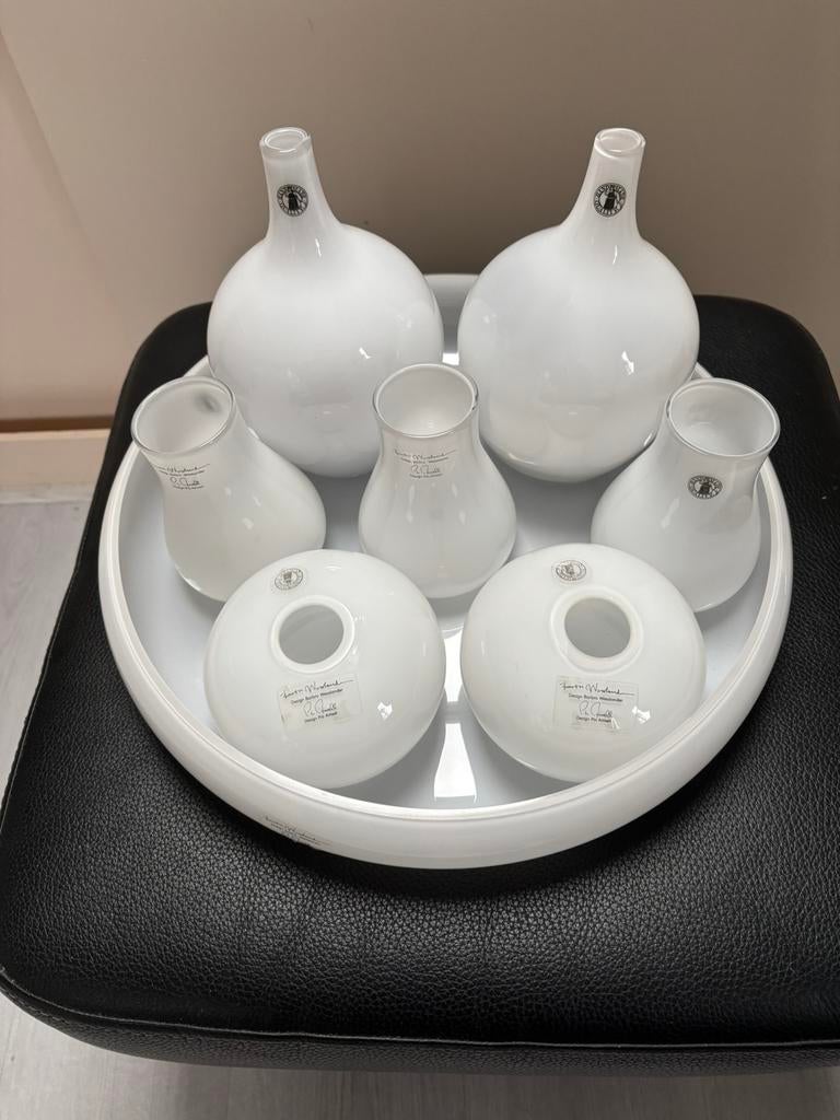 Ikea Blomster fruitschaal en div vaasjes, Gebruikt, Overige kleuren, Ophalen of Verzenden, Glas