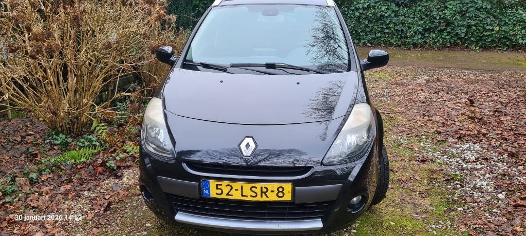 Renault Clio 1.2 TCE Estate 2010 Zwart metallic, Auto's, Voorwielaandrijving, Euro 5, 535 kg, Zwart