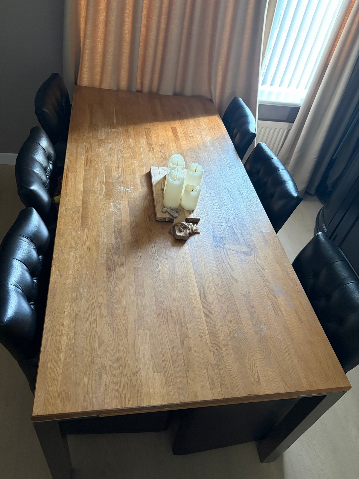 VT Wonen Eettafel Grenen met metalen poot - 4 tot 6 personen, Ophalen, Gebruikt, 50 tot 100 cm, Vijf personen of meer