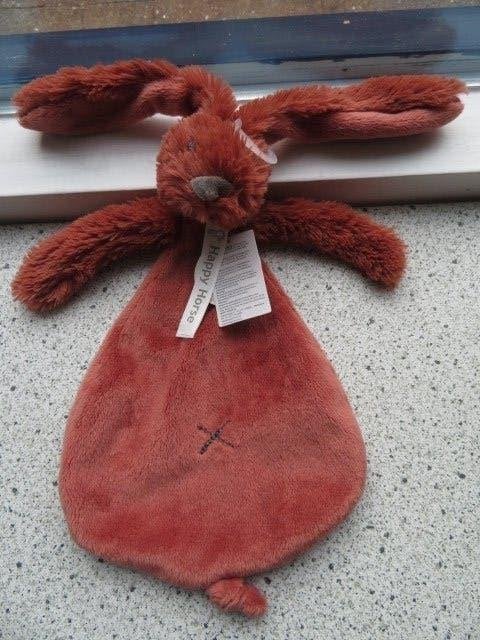 Konijn Rusty Rabbit Richie Happy Horse tuttle knuffeldoek, Happy Horse, Ophalen of Verzenden, Met label, Bruin