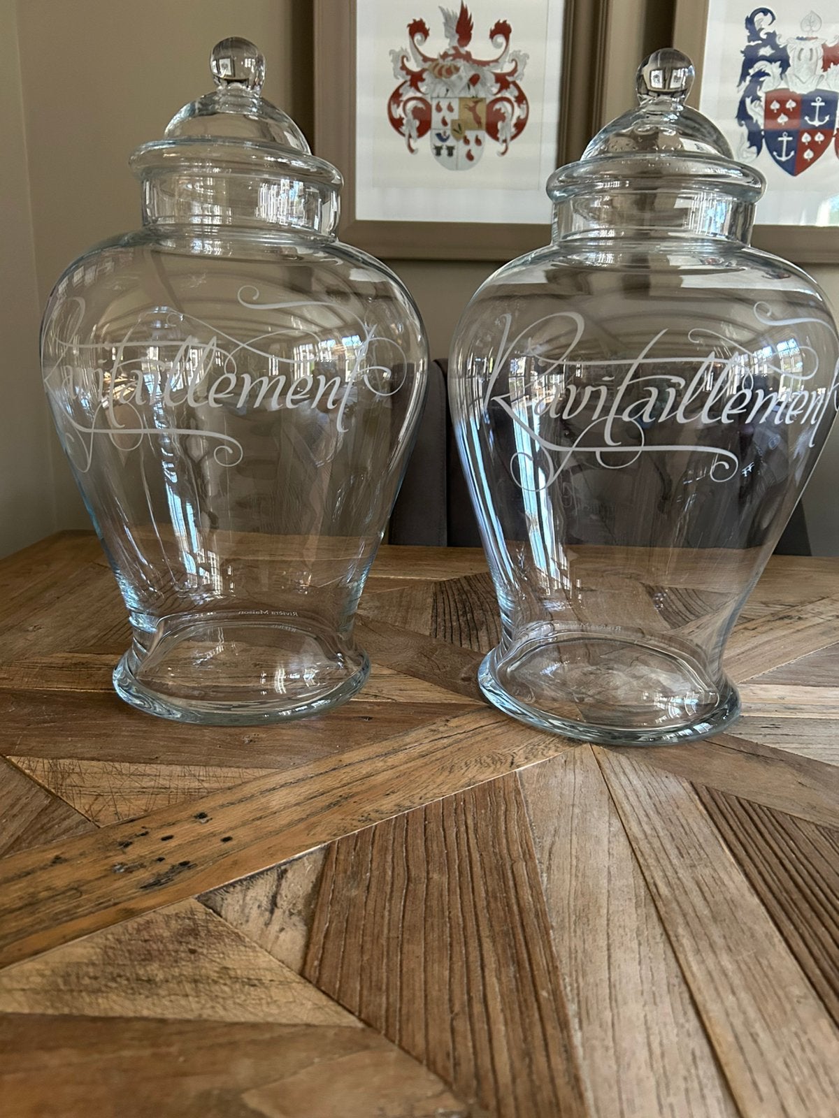 Glazen voorraad  potten van riviera maison, Glas, Ophalen, Gebruikt, Met deksel