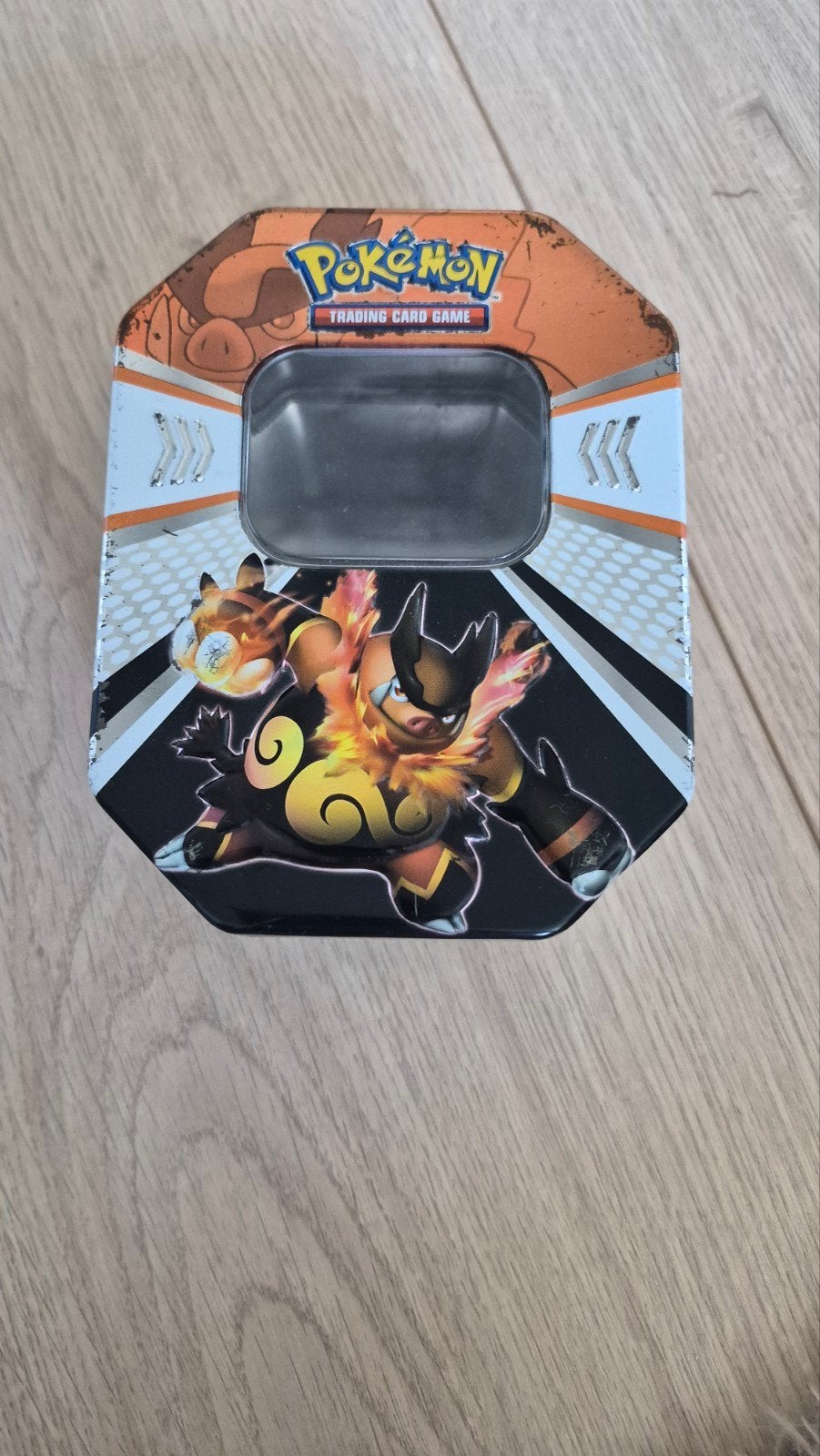 Pokémon TCG: Evolved Action Tin (leeg), Ophalen of Verzenden, Gebruikt, Overige typen