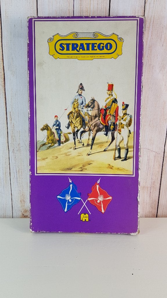 Stratego, Jumbo, paarse doos, platte torentjes (3). 8C, Tweedehands verkoop, Tweedehands verkoop, Gebruikt, Ophalen of Verzenden