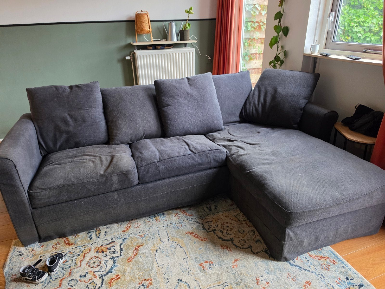 IKEA GRÖNLID 3-zitsbank met chaise longue GRATIS OPHALEN!, Ophalen, Gebruikt, Stof, Modern, Comfortabel