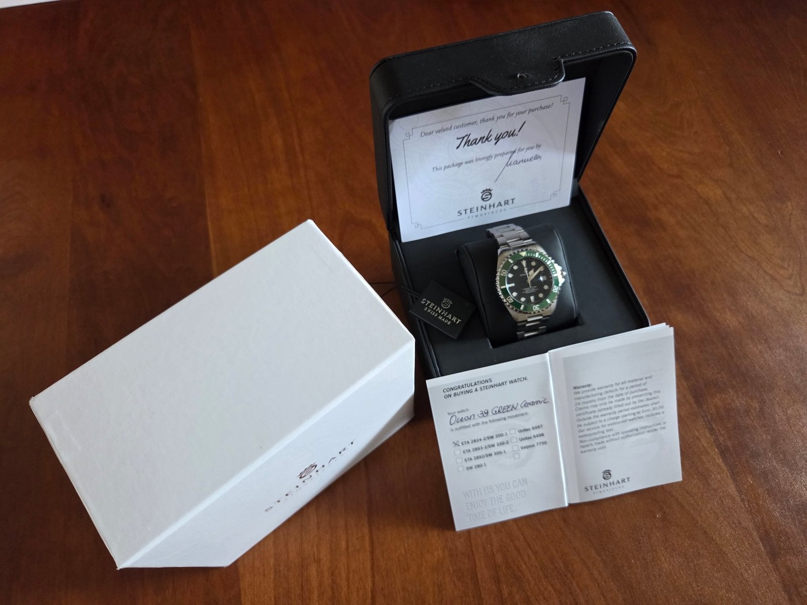 Steinhart Ocean 39 Green Ceramic Horloge, Overige merken, Staal, Polshorloge, Ophalen of Verzenden