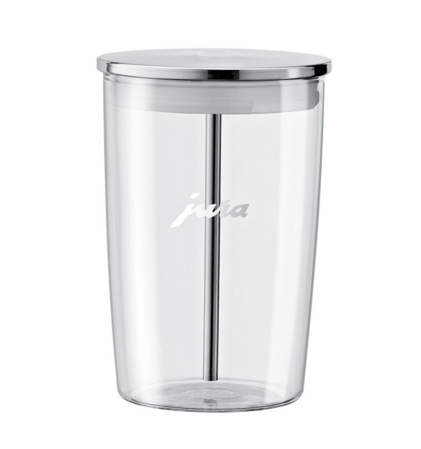Jura glazen melkhouder, Witgoed en Apparatuur, Koffiemachine-accessoires, Ophalen of Verzenden, Zo goed als nieuw, Jura, Melkaccessoire
