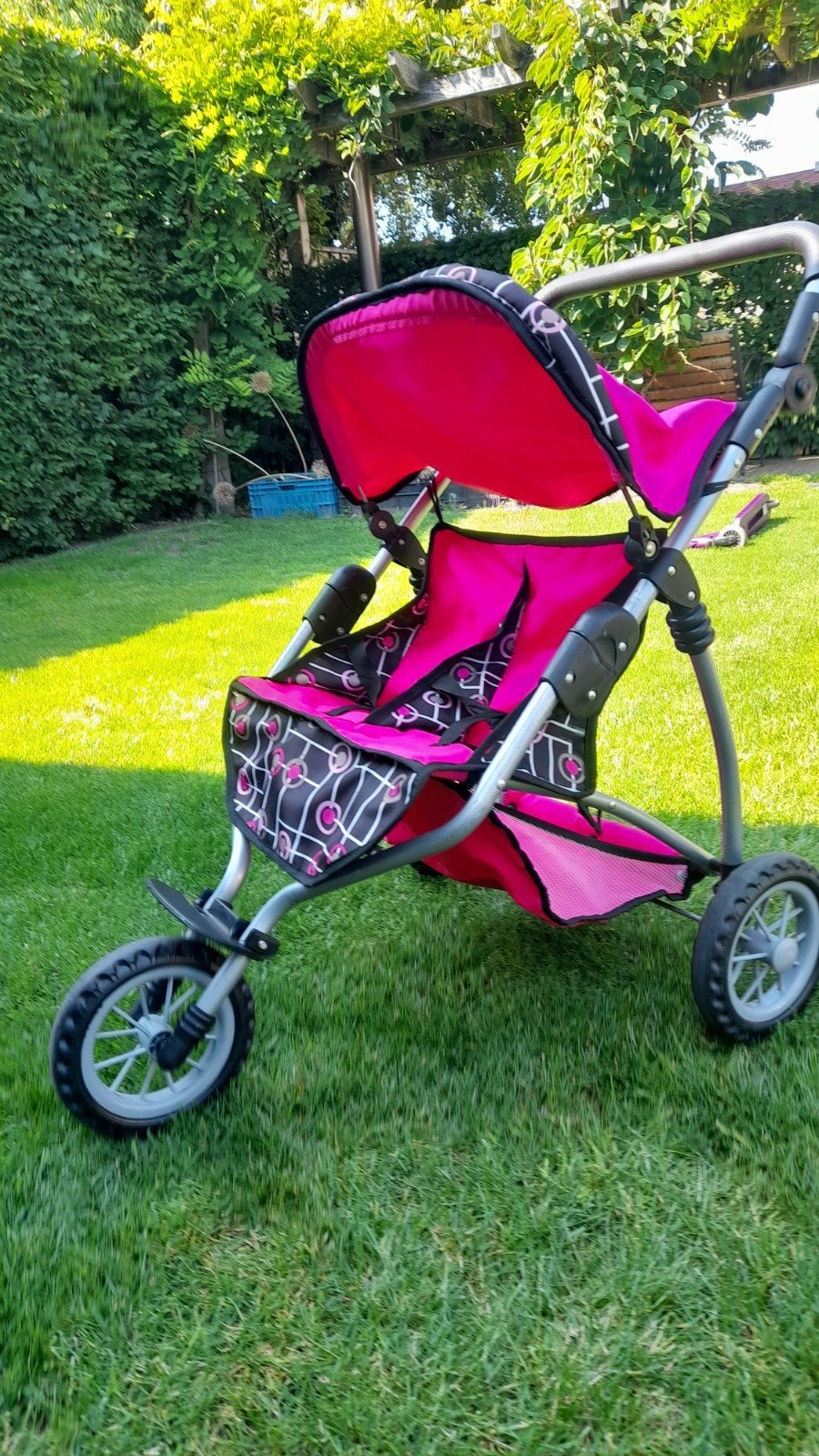 Roze tweeling poppenwagen, Ophalen of Verzenden, Gebruikt, Babypop
