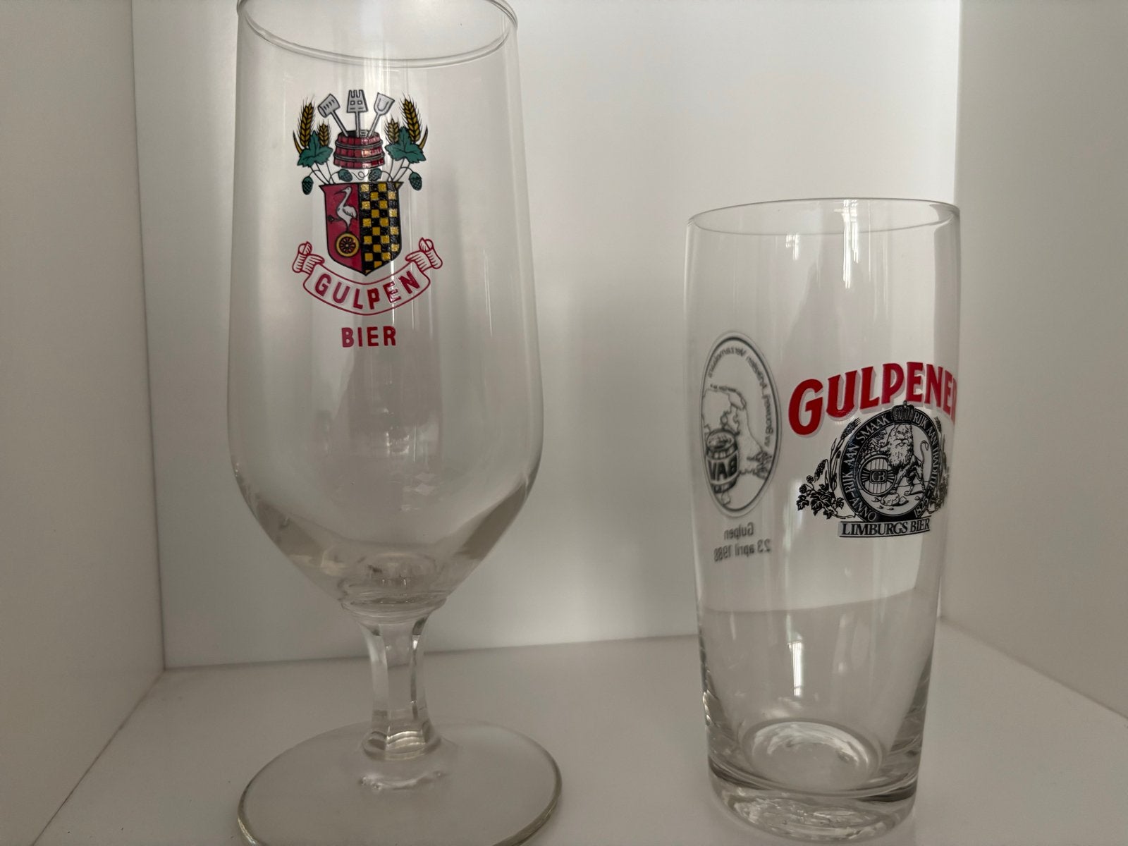 Gulpener Bierglazen - Set van 2, Ophalen of Verzenden, Meerkleurig, Overige merken, Glas