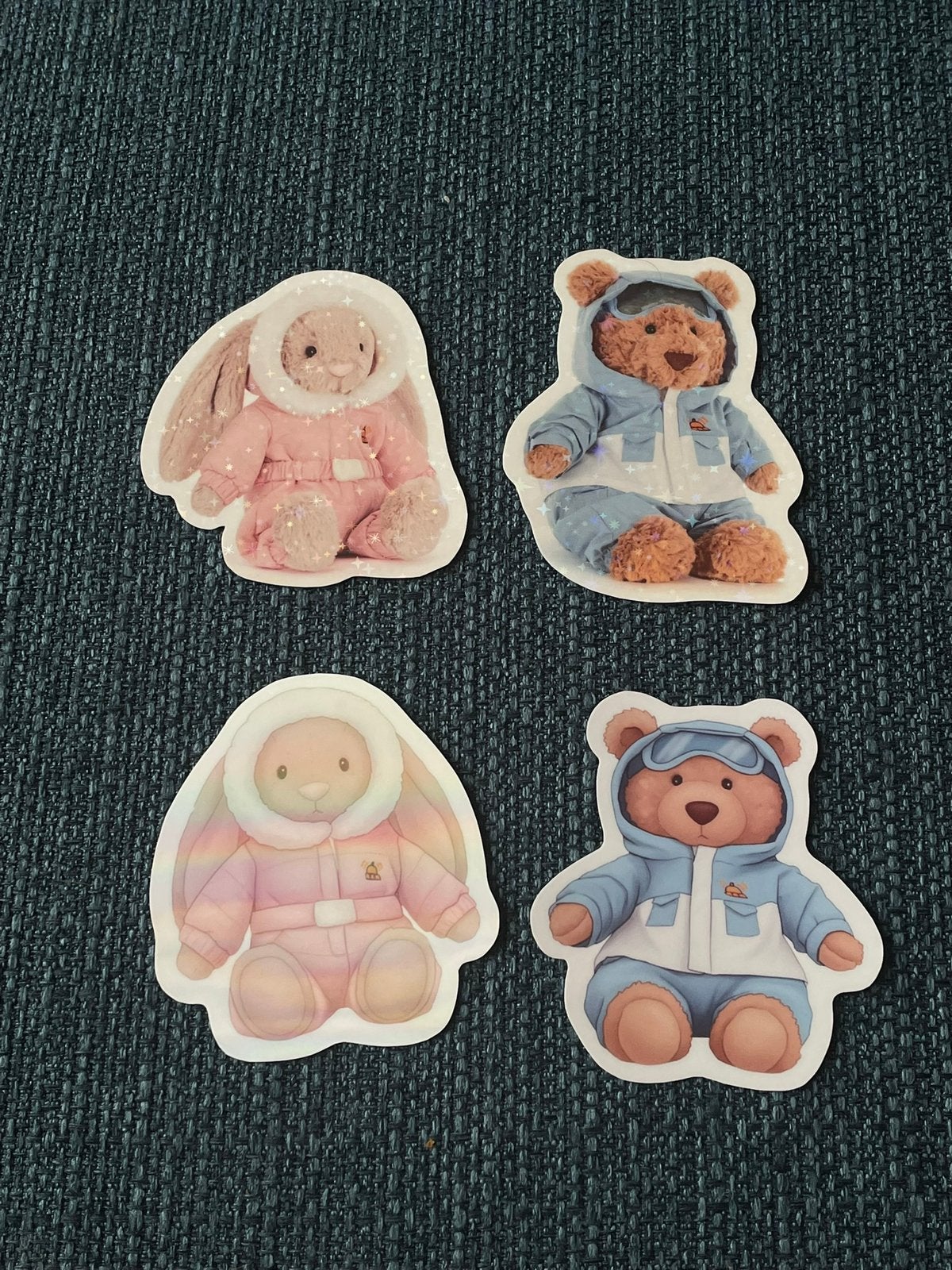 Winter beer en konijn Jellycat stickers handgemaakt, Ophalen of Verzenden, Nieuw, Dier en Natuur