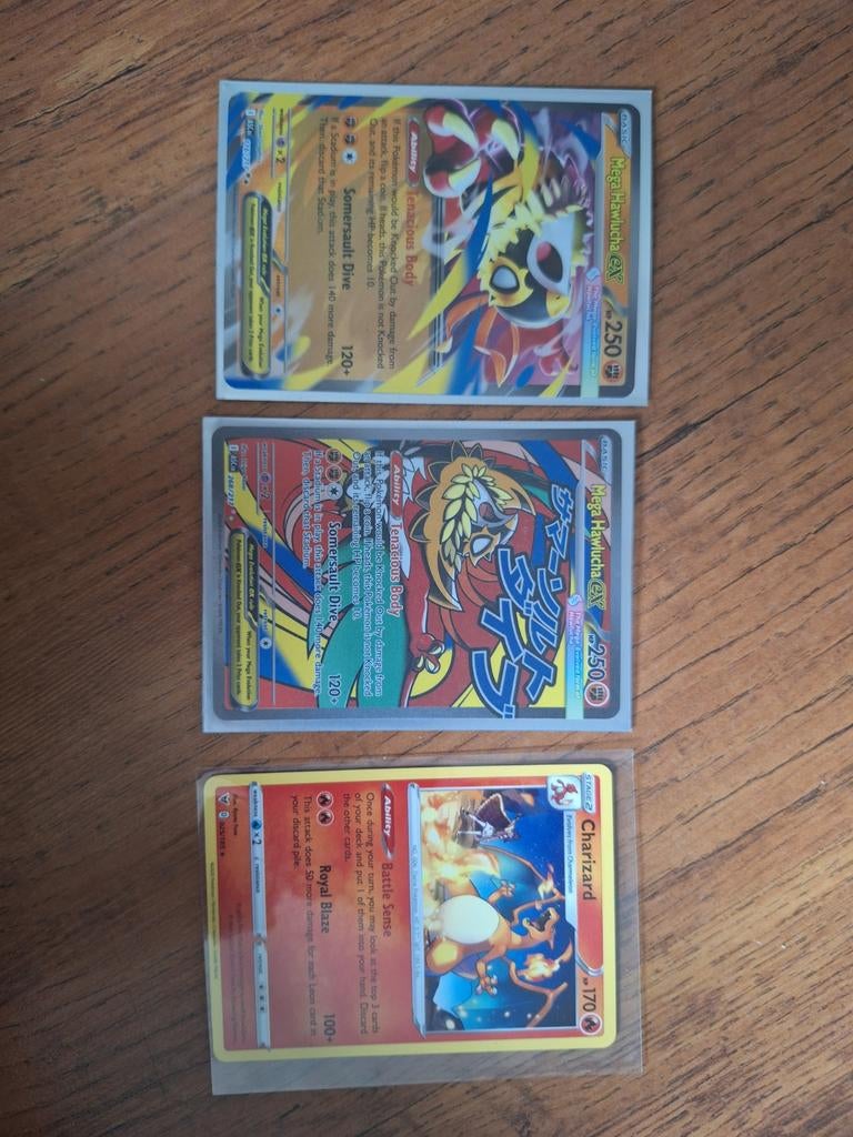Pokémon Kaarten: Mega Hawlucha EX & Charizard, Ophalen of Verzenden, Nieuw, Meerdere kaarten