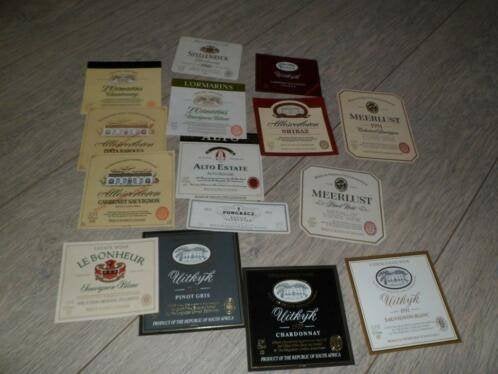 15 x Wijn etiketten, jaren '90, Ophalen of Verzenden, Zo goed als nieuw, Overige gebieden, Overige typen