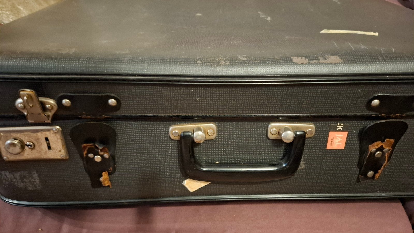 Vintage Koffer - Zwart, Gebruikt, Overige materialen, Gebruikt, Slot, 35 tot 45 cm